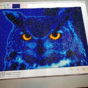 Blue Owl Diamond Painting